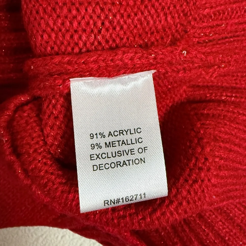 Jolly Sweaters Girls Christmas Ugly Sweater Red Combo Size XS NWT